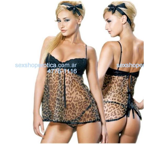 Babydoll Leopardo Transparente